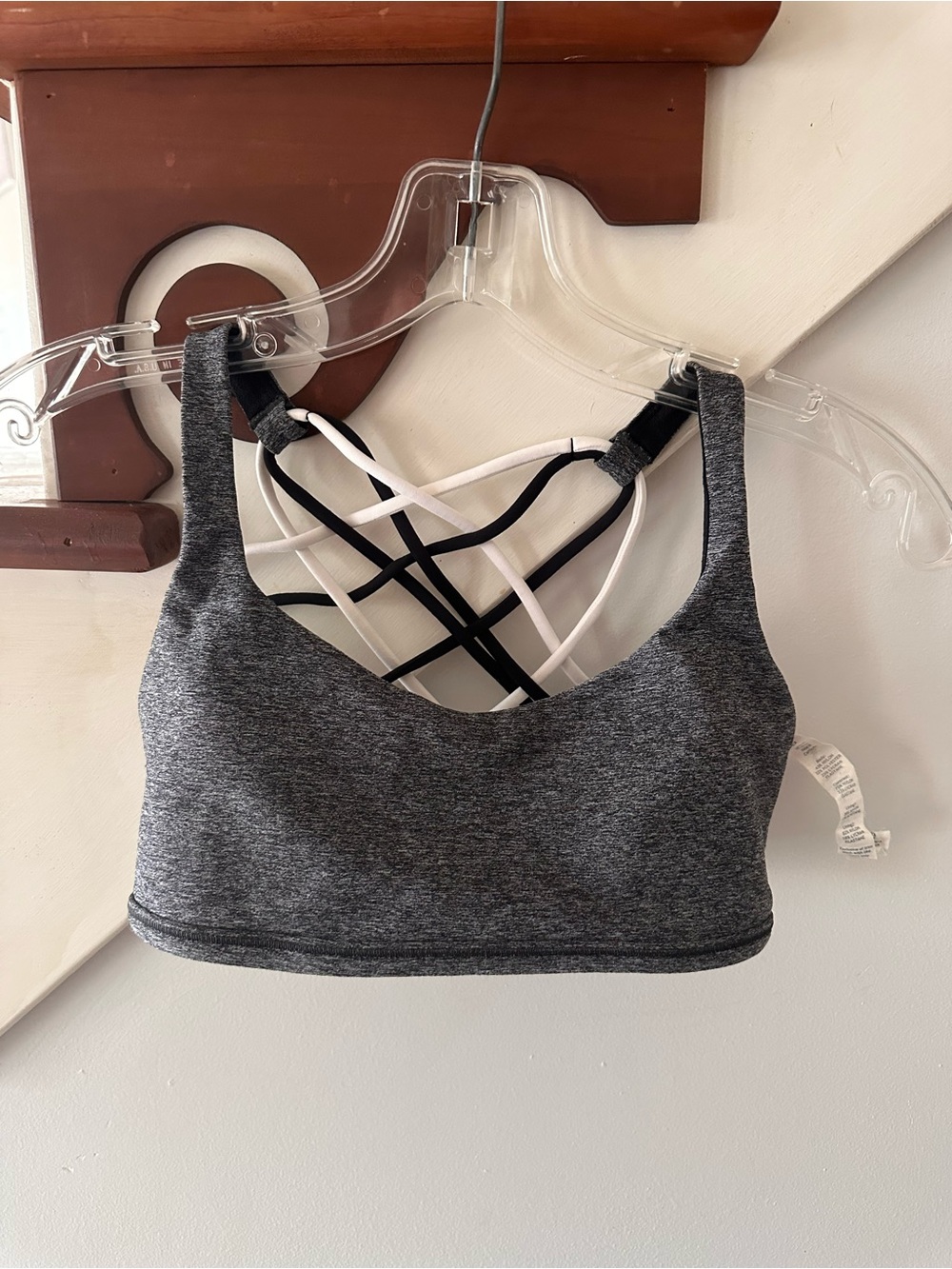 lululemon athletica Heather Gray Strappy-Back Sports Bra